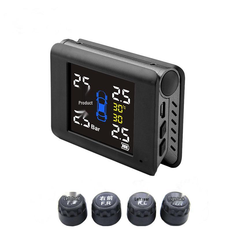 

Беспроводная система контроля давления в шинах на солнечной батарее с большим экраном (TPMS) для транспортных средств – внешние и встроенные датчики