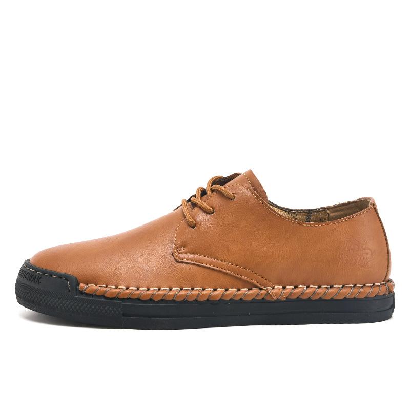 

Мужская обувь, новая корейская версия, кожаные туфли, мужская повседневная обувь, модные спортивные туфли для серфинга, дышащая мягкая кожа, ретро-мужская обувь 48 светло-коричневого