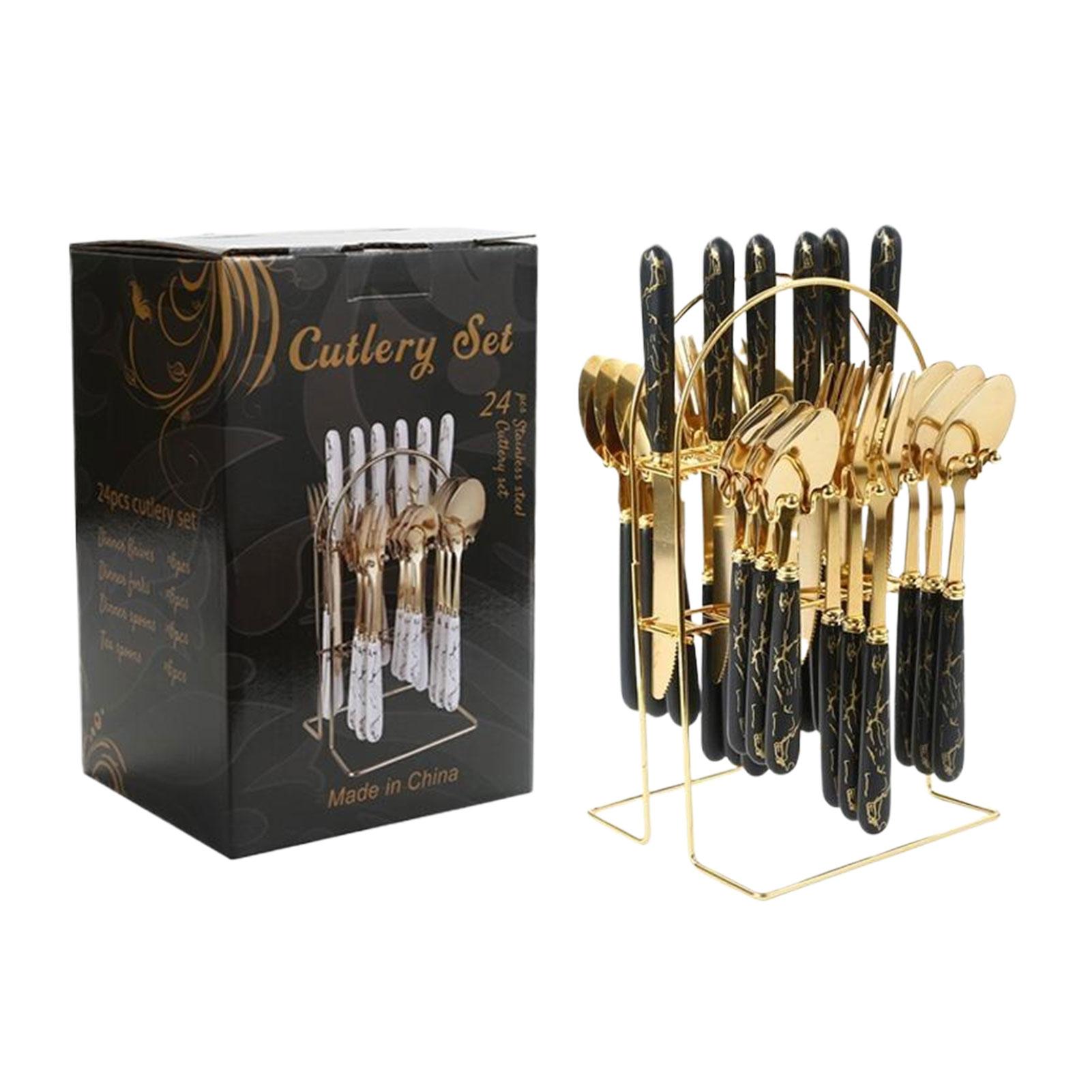 

Набор столовых приборов из нержавеющей стали, прочный, легко моется, противоскользящие ручки, набор столовой посуды