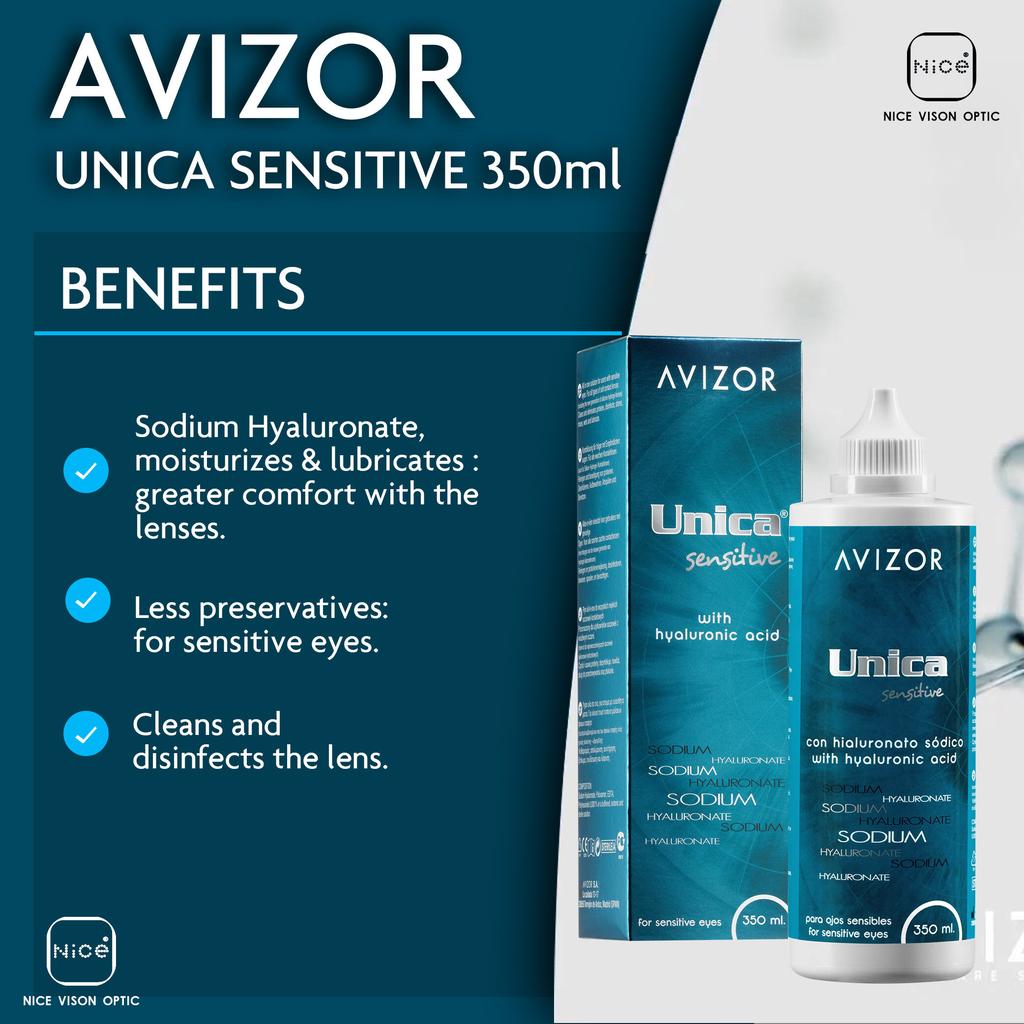 AVIZOR Unica Sensitive Contact Lens Solution with Hyaluronic Acid - 350ml