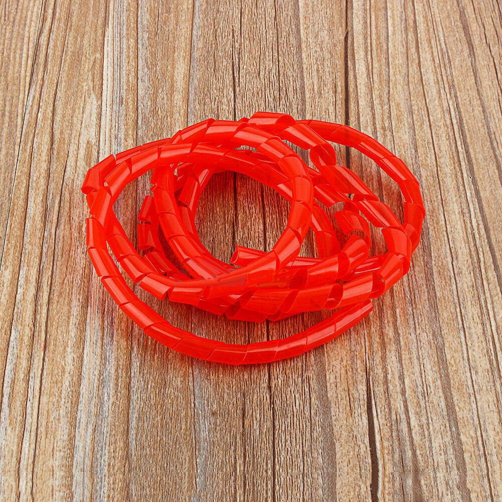 5m Spiral Cable Wrap Tidy Hide Binding Wire Management PC TV HOME OFFICE 6mm Red
