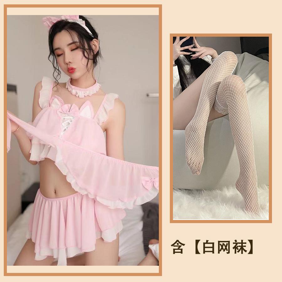 Sexy Lingerie Cute Girl Pussy Pussy Uniform Passion Suspender Lace Seduction Hollow Pajamas Woman