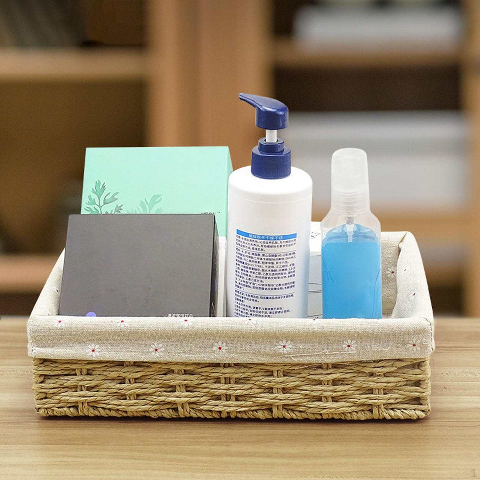 

Плетеная корзина, прямоугольный органайзер, корзина для хранения бумажной веревки ручной работы для пикника для Small