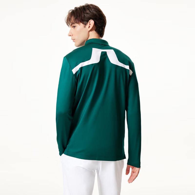 J.Lindeberg Men's Golf Lightweight Printed Long Sleeve Polo Shirt