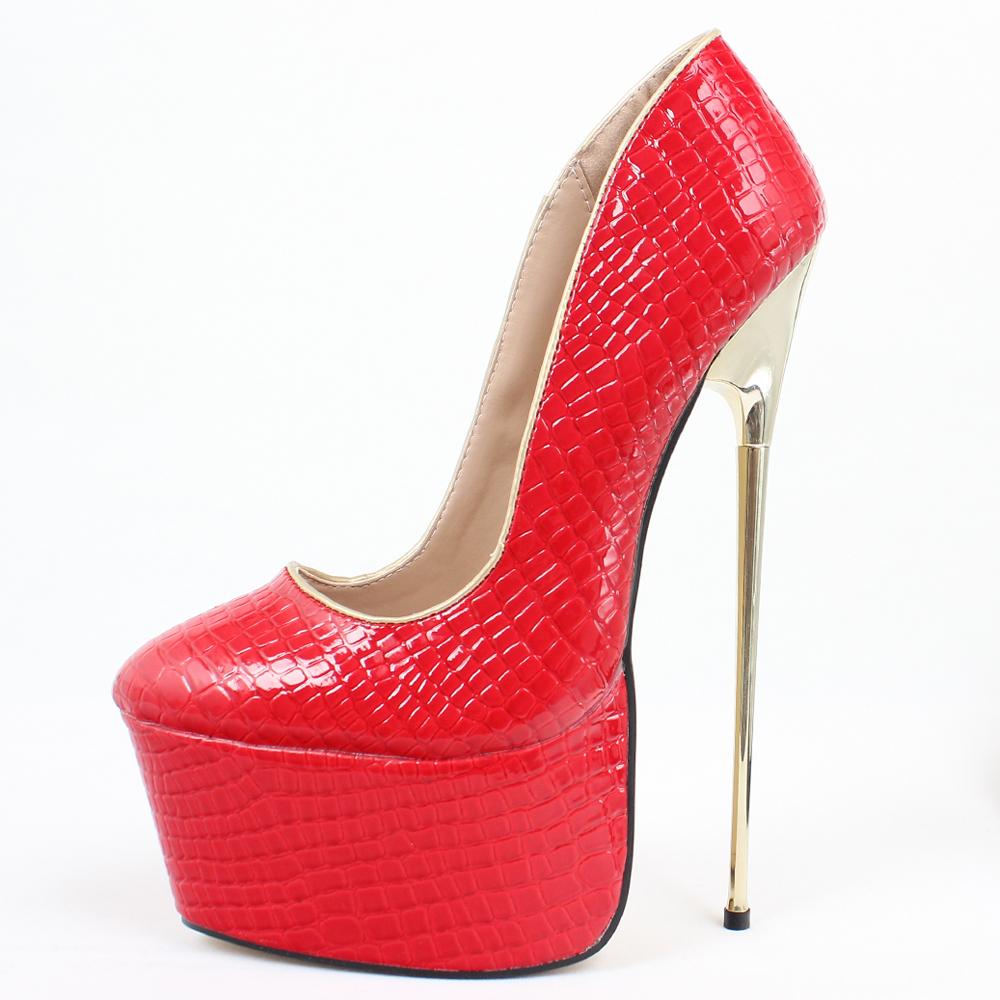 Fashion 22cm Stiletto Metal High Heels,Women Platform Pumps,Men Fetish Stage Pole Dance Shoes,Patent Leather,Red,Leopard,Custom Colors