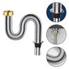 Basin Drainage Pipe Bathroom Drain Pipe 80/100cm Stainless Steel Kitchen Sink Drain Pipe Siphon Waste Drain Flexible Pipe Hose