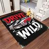 "Drive Wild Car-Themed Carpet with Bold Text and Retro Design" Suitable for use as an anti-slip for living room bedroom sofas