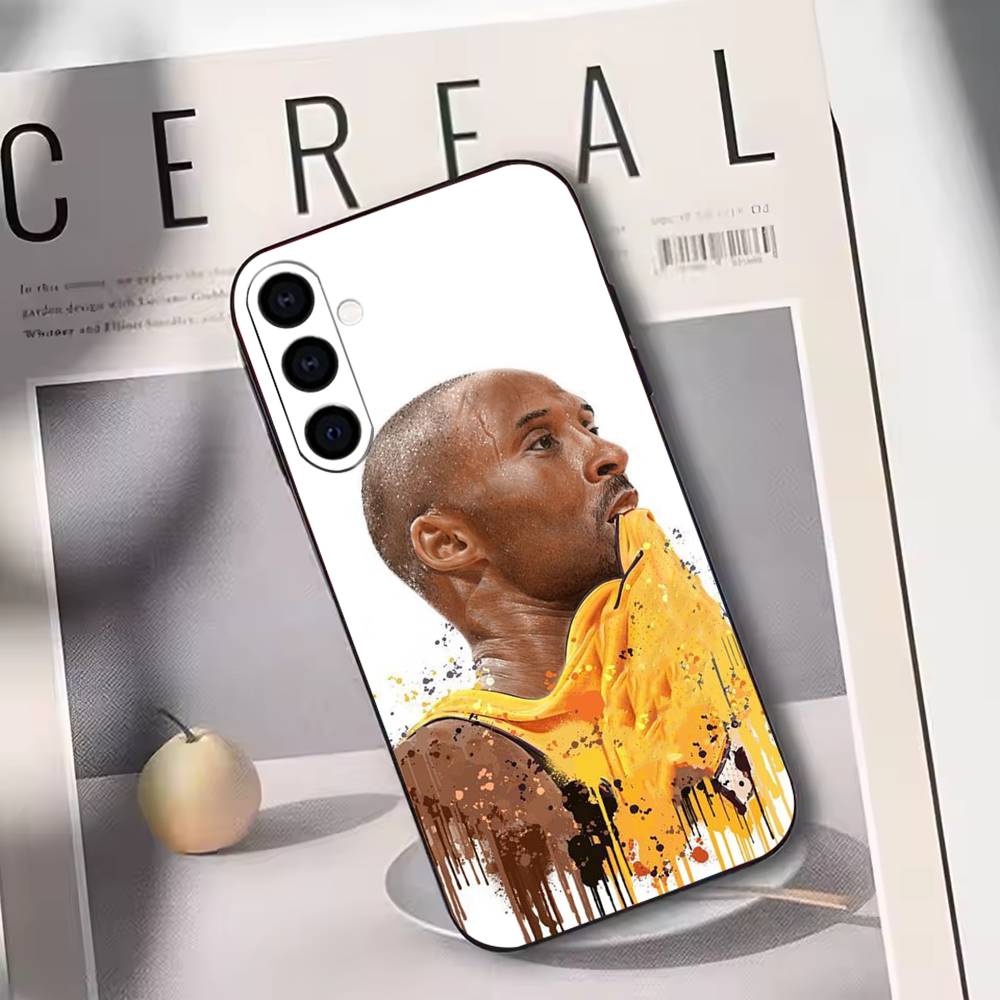 

Number 8&24 Basketball Player Design Phone Case Black Silicone Soft For Samsung Galaxy A73,A72,A71,A70,A53,A52,A51 Samsung a22 5g