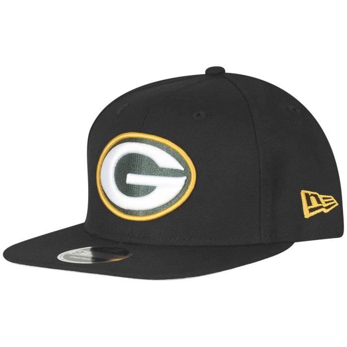 Casquette Snapback - New Era - Green Bay Packers - 9FIFTY - Noir - 100% Laine - Taille Unique
