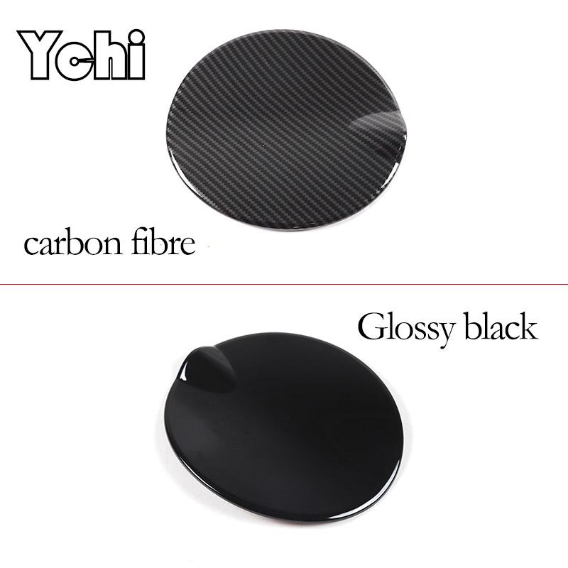 ABS Carbon Fiber/Black Exterior Car Fuel Tank Cap Decorative Trim Cover Sticker For Fiat 500 2016-2026 For Abarth 595 2012-2019