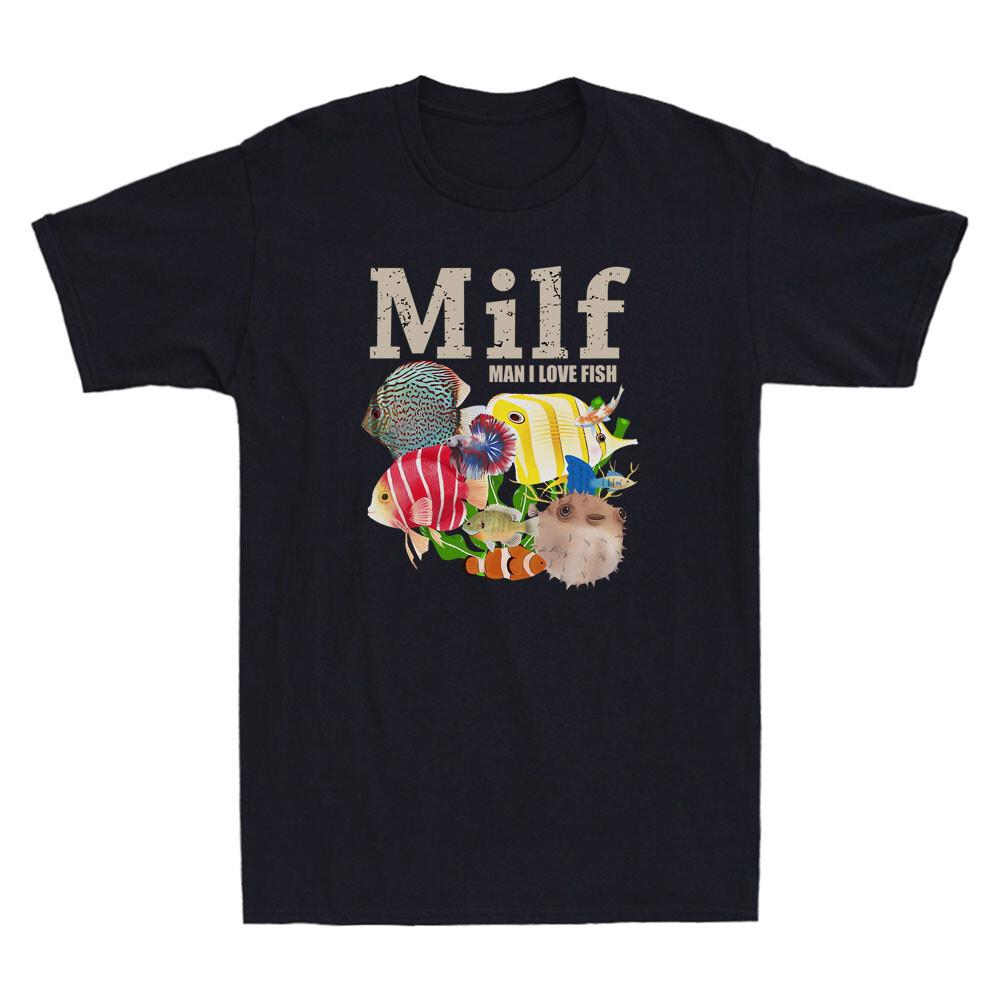 MILF Man I Love Fish Funny Fishing Fisherman Lovers Gifts Vintage Men#039;s TShirt Unisex T-Shirt M