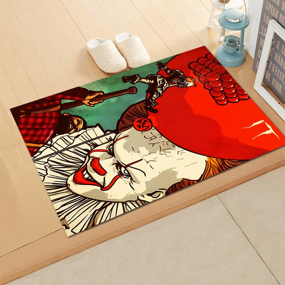 Horror Clown Poster rug for living rooms, bedrooms, home décor, and as gifts.