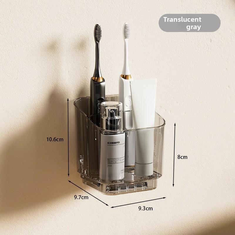 Simple Grid Toothbrush No Punching Wall Mounted Bathroom Household Storage Rack