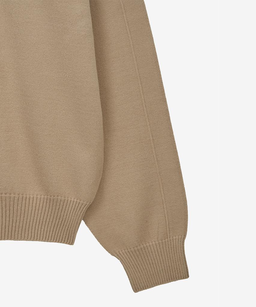 ZIOSONGZIO Semblance Whole Garment V-Neck Knit Beige Zi2Kt808Be