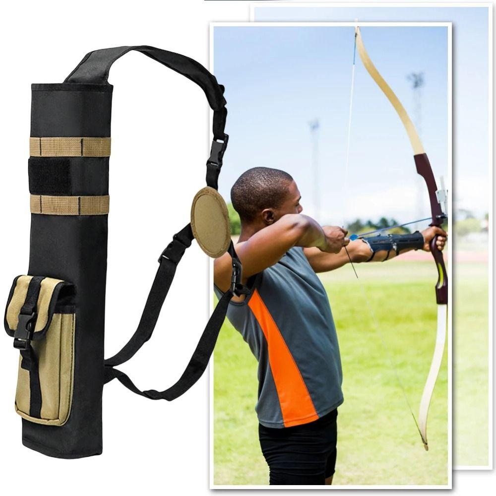 Single Shoulder Archery  Quiver Adjustable Strap Arrow Bag  Outdoor  Hunting Accessories