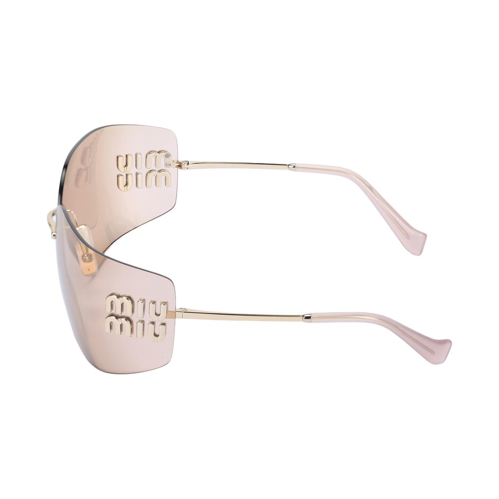 Miu Miu Logo Embossed Decorative Metal Irregular Shape Sunglasses Women sunglasses Gold SMU54Y-ZVN20F