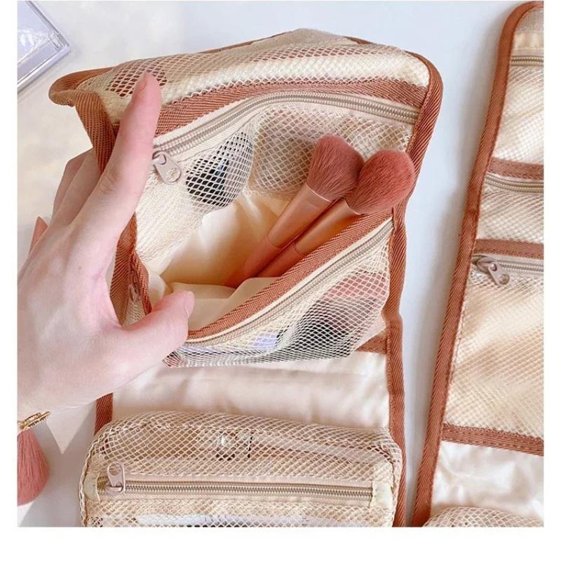 1Pcs Folding Cosmetic Bag Portable Travel Makeup Organizer Bags Dry and Wet Separation Toiletry Bag Women Waterproof Storage Washbag