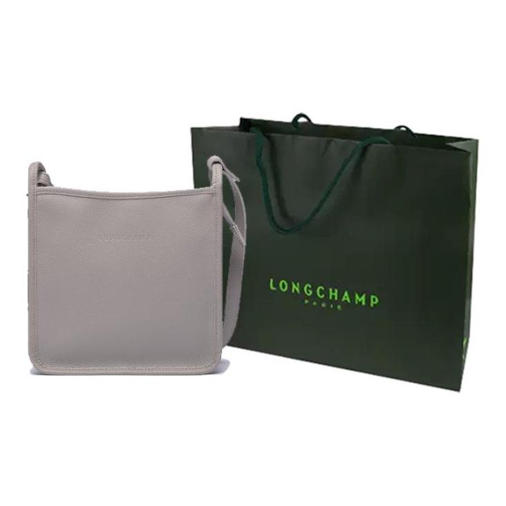 Longchamp Le Foulonné 20 Leather Zipper Shoulder Crossbody Bag Small Women Bags Dove-Gray 10138021P55