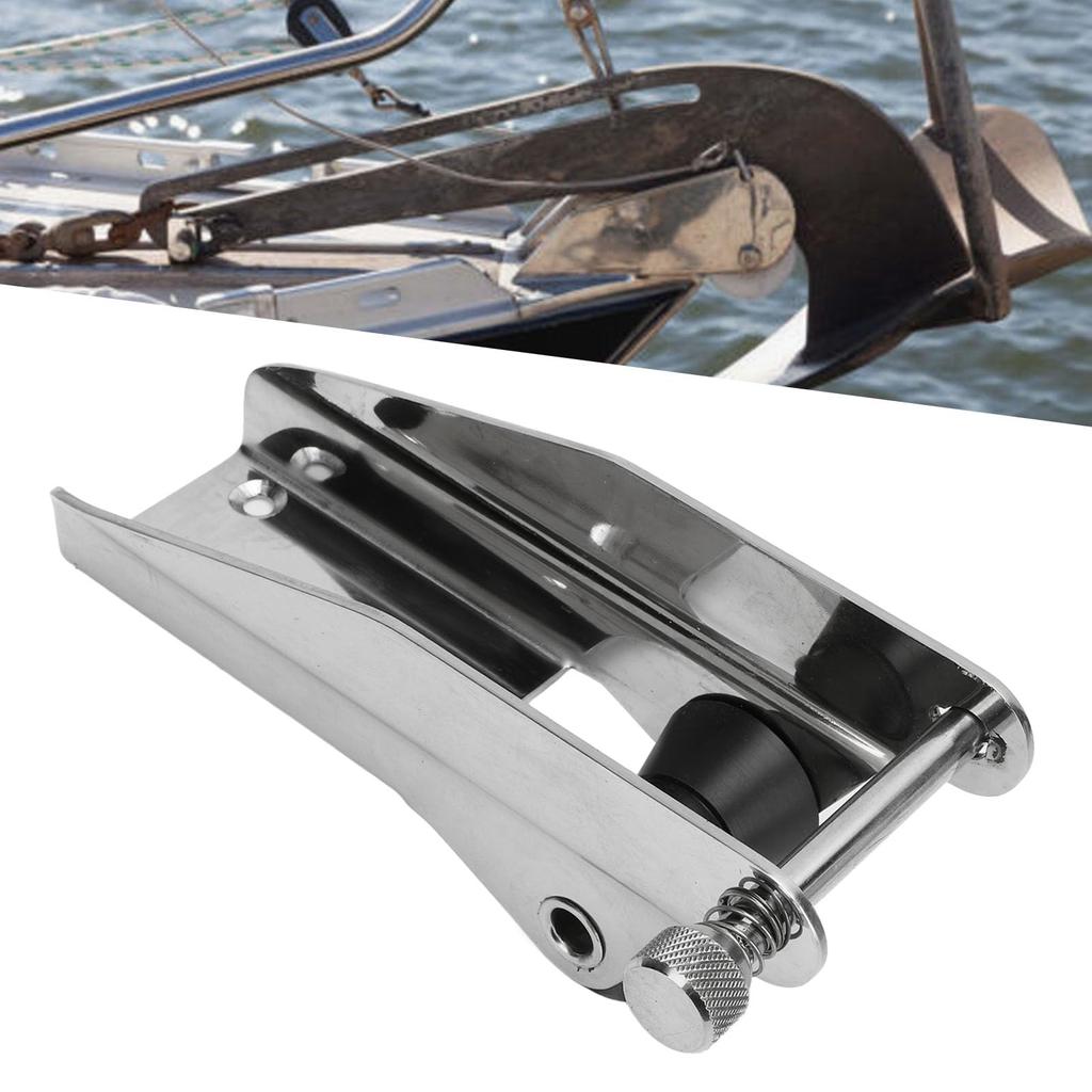 Boat Anchor Roller Stainless Steel 200mm Polished Bow Roller Holder for Yacht Trailer Marine with Spring Pin