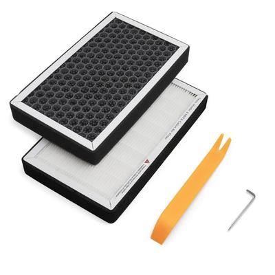 2 Peças/Conjunto Para Tesla Model 3 Model Y HEPA Carvão Ativado Filtro de Ar Elemento Filtrante do Ar Condicionado Kit de Substituição C/ferramentas