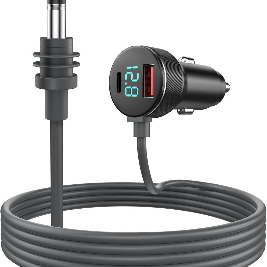 Ethernet Mini 3-in-1 Digital Display Car Cigarette Lighter DC Power Cord (3M)