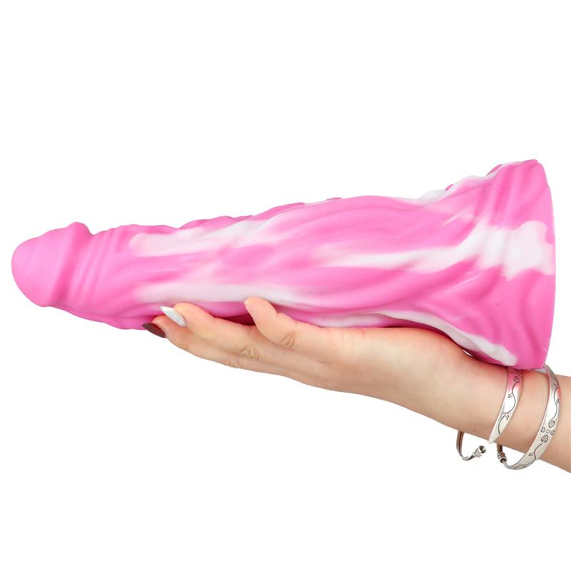 Big Pagoda Mixed Color Soft Simulation Penis Female Anal Plug Double Layer Liquid Silicone Adult Products