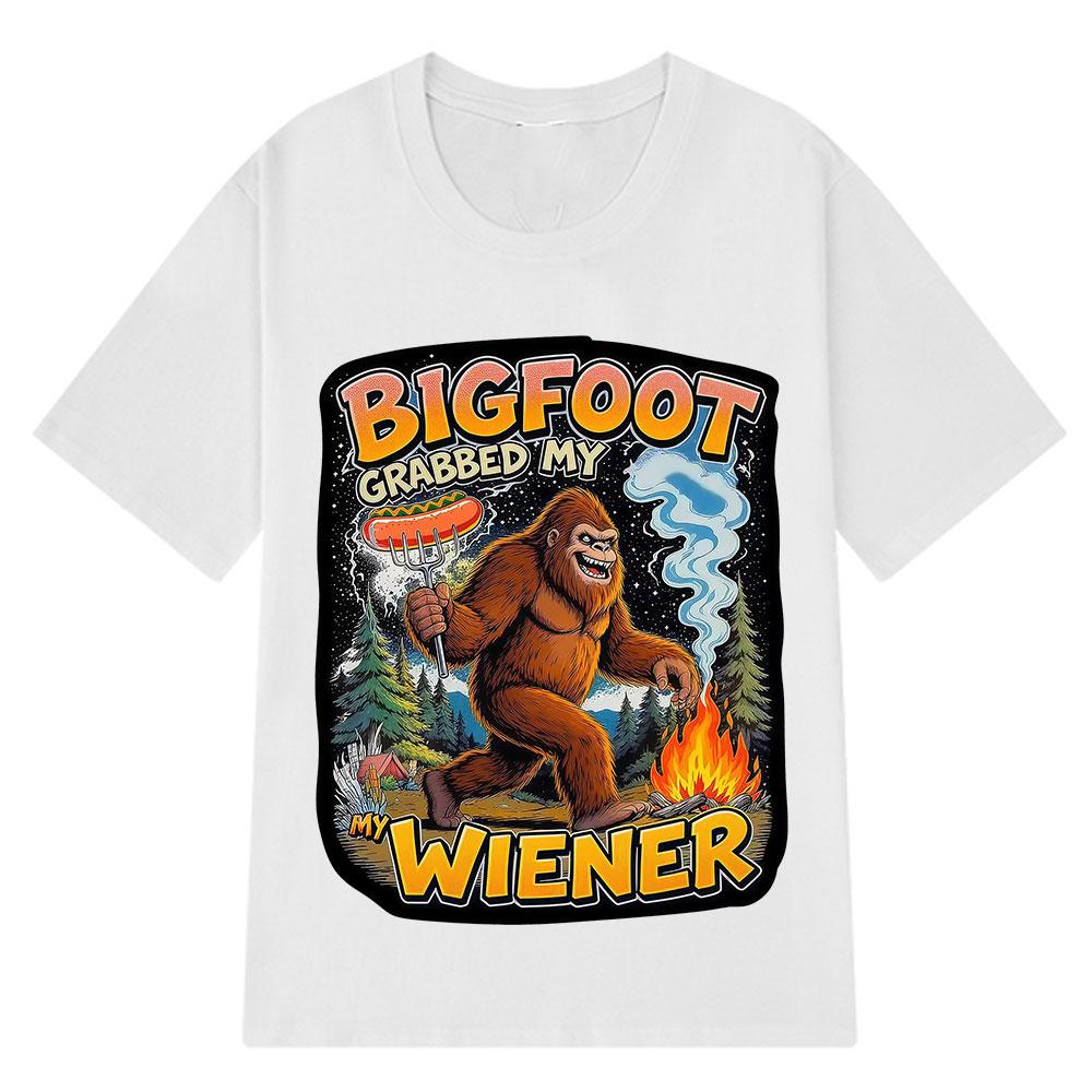Bigfoot Hat Mein Würstchen Gegriffen Lustiges Meme T-Shirt Herren Damen Vintage T-Shirts Sommer Baumwolle Mode Hip-hop Lässige T-Shirts Streetwear