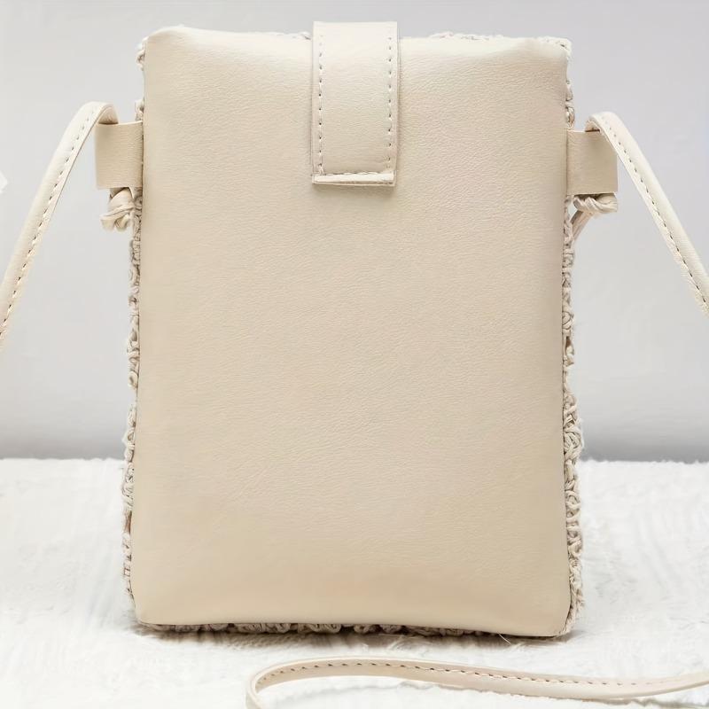Women's Woven Pattern Crossbody Bag, Fashion Printed Mobile Phone Shoulder Bag, Lightweight Daily Handbag