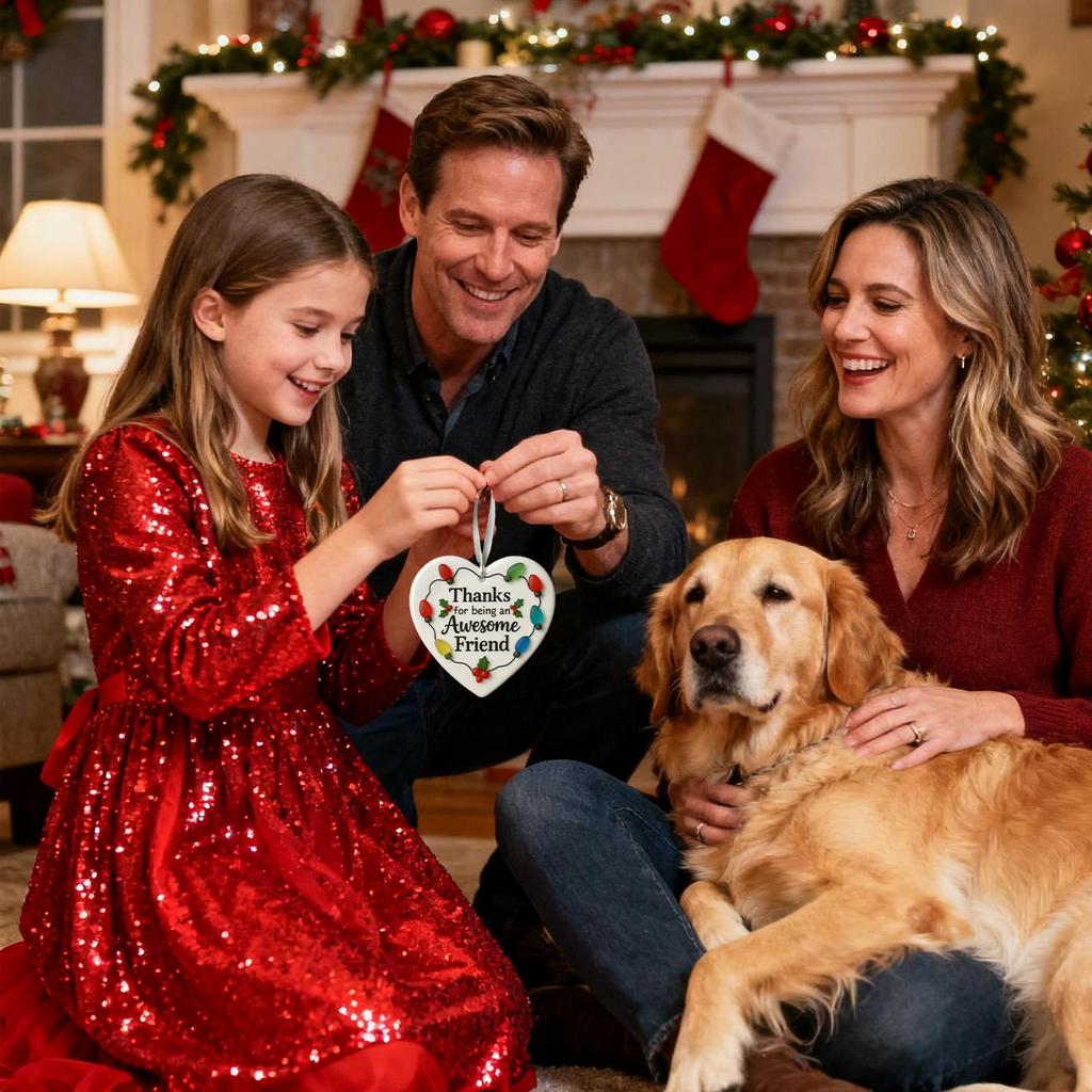 Freundschaft Weihnachtsbaumschmuck Danke Freund Herz Andenken Anhänger Keramik Charm Dekoration Anhänger Für Feiertagsheim