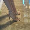 Sandali estivi sexy con strass open-toe da donna tacco a spillo champagne banchetto mondano tacchi alti