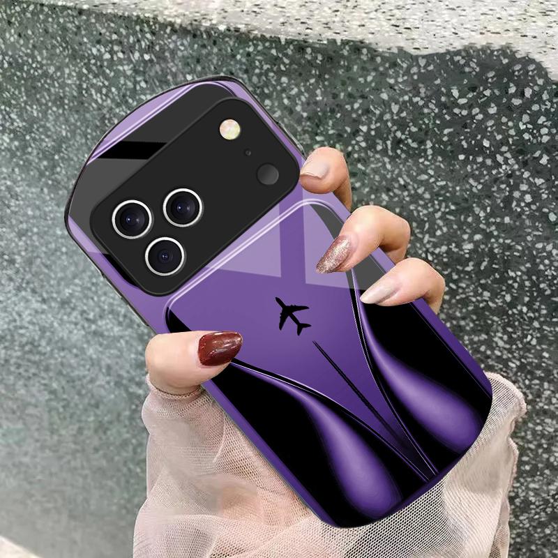 Aircraft in gradual flight For iPhone 17 16 15 14 Pro 13 Plus 12 mini 11 Pro Max XR X S 7 8 Elliptical Tempered Glass Phone Case