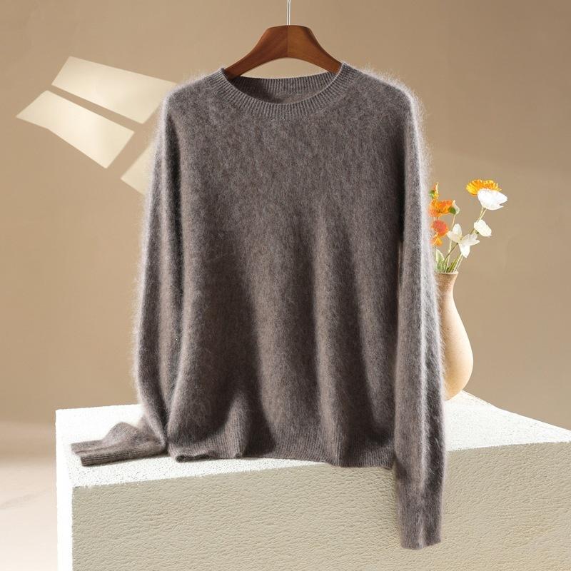 New Autumn-winter Women's Round-neck Pullover Sweater in Candy Colors, Soft and Cozy Inner Layer Top