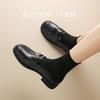 Platform Loafers Women's New Spring Black British Style Small Leather Shoes Retro Commuter Shoes