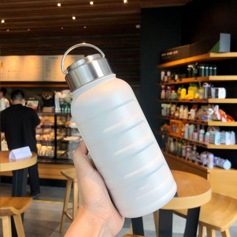 Double Wall Thermos Water Bottles Portable Handle Large Capacity Bottle  Car Travel