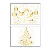 2/4 ks Zlaté vánoční stromky Samolepky na okno Odnímatelné Vodotěsné Veselé Vánoce Stromek Statická skleněná nálepka Dekorační obtisk na sváteční párty