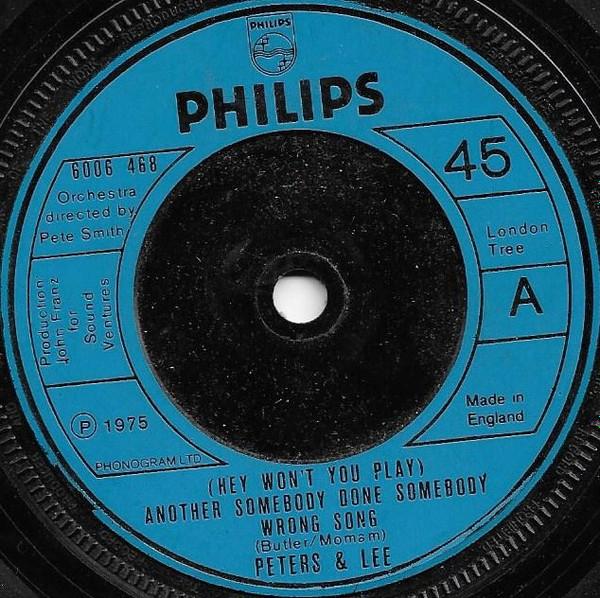 

7-дюймовая пластинка Питерс Ли Hey Wont You Play Another Somebo 6006468 Philips 1975 Великобритания Поп-музыка Б/У
