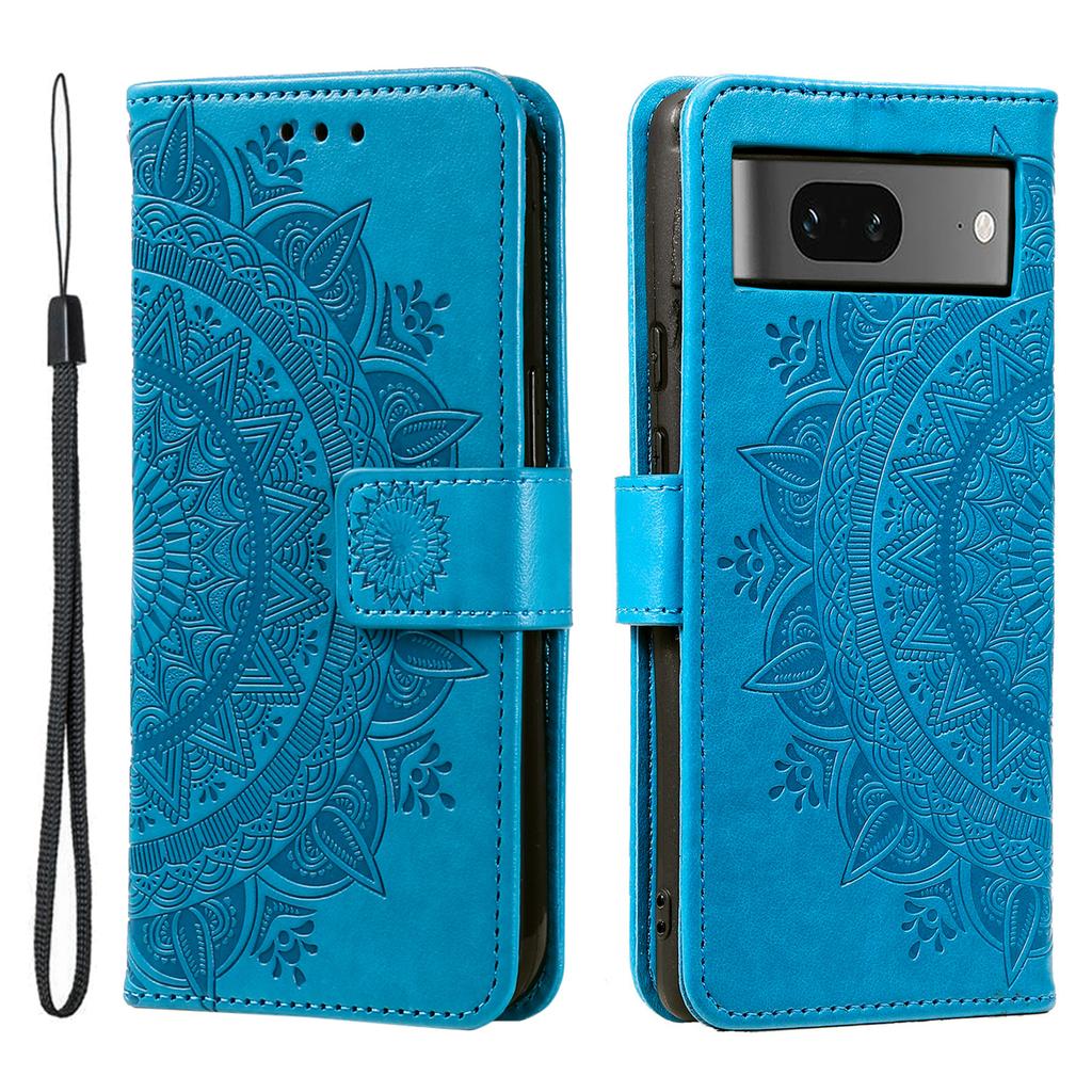 Leather Phone Case for Google Pixel 8,Stand Wallet Mandala Flower Pattern Phone Cover