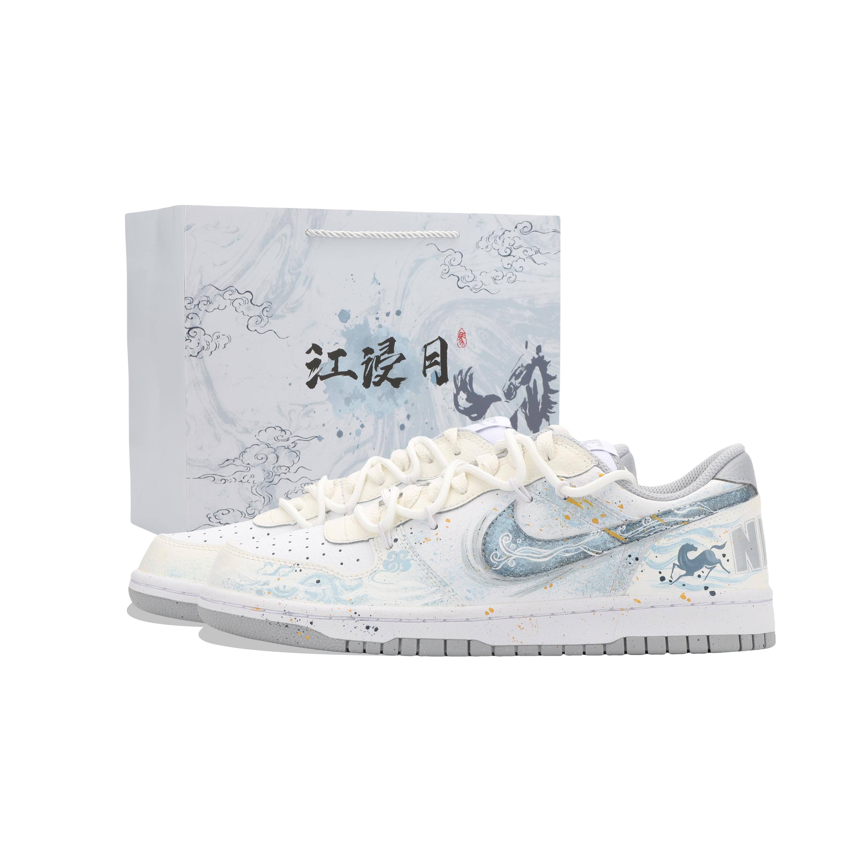 

Nike Big Jiang Jin Yue CNY Horse Year Slip Resistant Abrasion Resistant Low top Skateboard Shoes Unisex Gray Platinum 355152-106(Team724-) 44.5