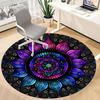 1PC Mandala Artwork Office Round Rug, Non slip, Soft and Durable Office Rug for Interior Decoration, Perfect for Office