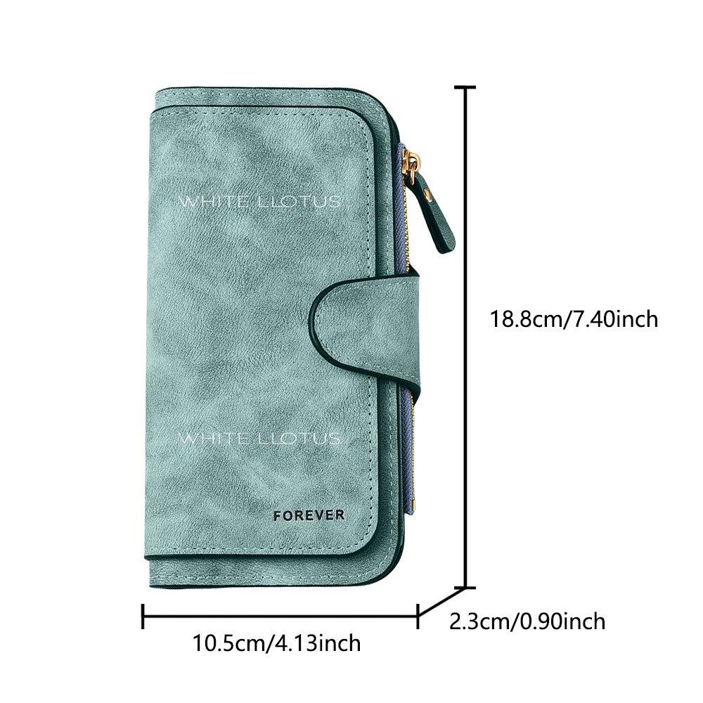 WHITELOTUS Long Zipper Wallet, Large Capacity Card Holder, Unisex Clutch Bag, Fashionable Zipper Coin Purse, Suitable for Daily Use, A Great Gift for