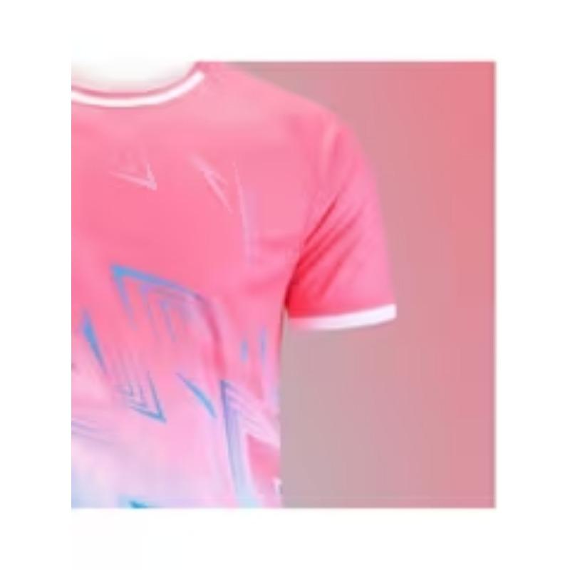 Popular print design textureless 1pc quick-drying sports T-shirt table tennis badminton fitness training shirt