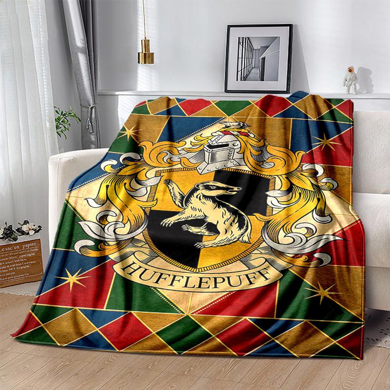 Hufflepuff Crest Poster - Hogwarts House DecorPrint Blanket, Soft Blanket For Sofa Office Bed And Travelling Daughter Birthday Gift esj264