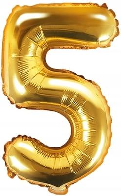Foil Balloon Number "5" 35Cm Gold Metal 1 Piece