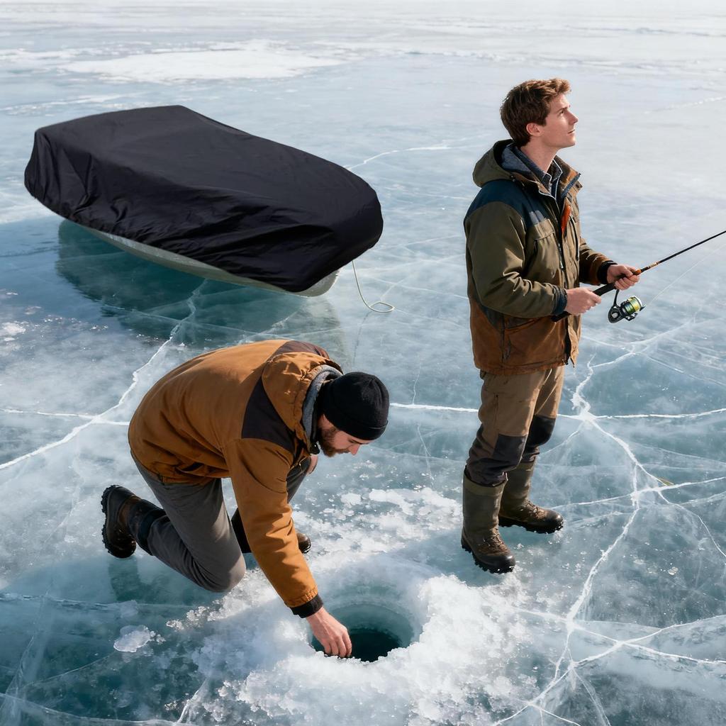 Sled Covers Waterproof Foldable Protector 60.24x24.02x8.27in Oxford Ice Fishing Accessories With Elastic Bands For Winter