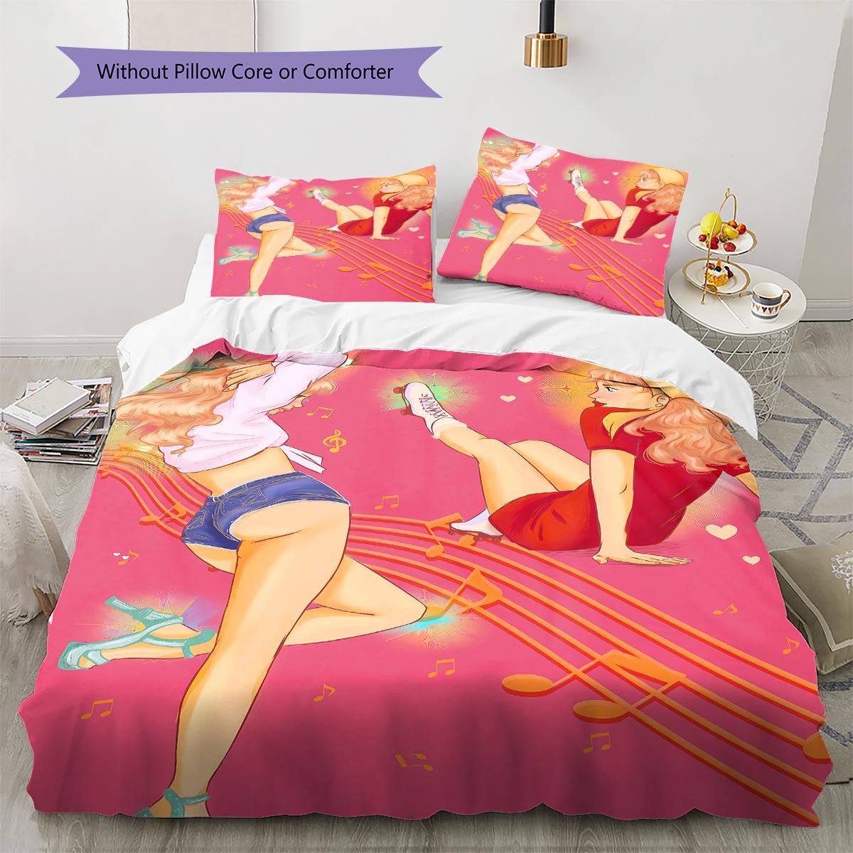 

Sabrina Carpenter Pattern Bedding,Quilt Set Quilt Cover Pillowcase Home Birthday Gift (1 * duvet cover + 2 * pillowcase, without core) 135x200cm