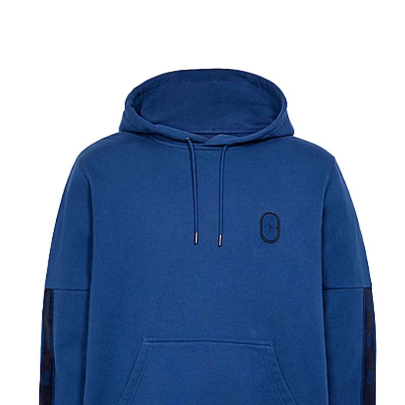 Coach FW21 Logo Stripe Pullover Long Sleeve Sweatshirt Men sweatshirt Blue C5231-BFH