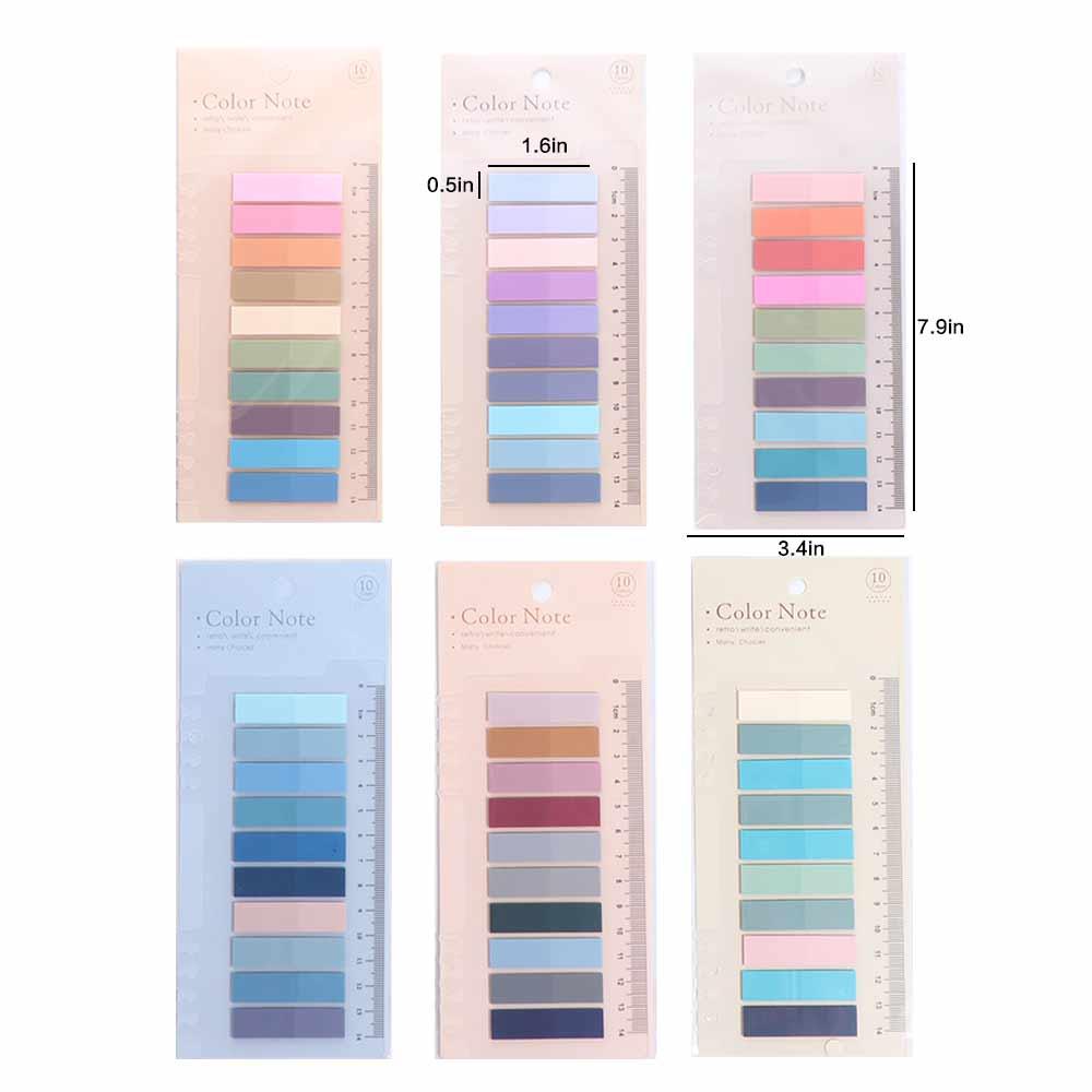 Self Adhesive Morandi Sticky Notes Waterproof Annotation Tabs Label Stickers  Stationary