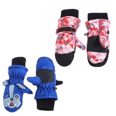 3-5Y Waterproof Kids Ski Gloves Winter Cycling Gloves Anti-Slip Gloves Warm Thick Fleece Snowboarding Mittens Gloves