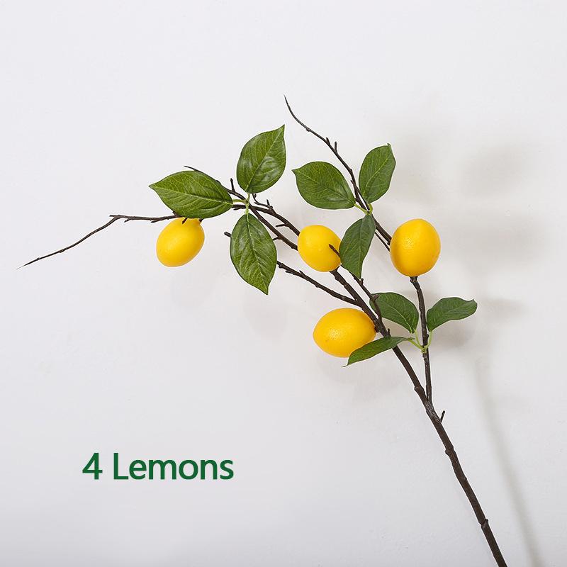

6 Голов Большой Лимонный Декор Искусственные Лимоны Ветка Желтые Лимонные Ветки для Дома Праздник Фермерский Дом Настольное Украшение Центр Стола Оптом