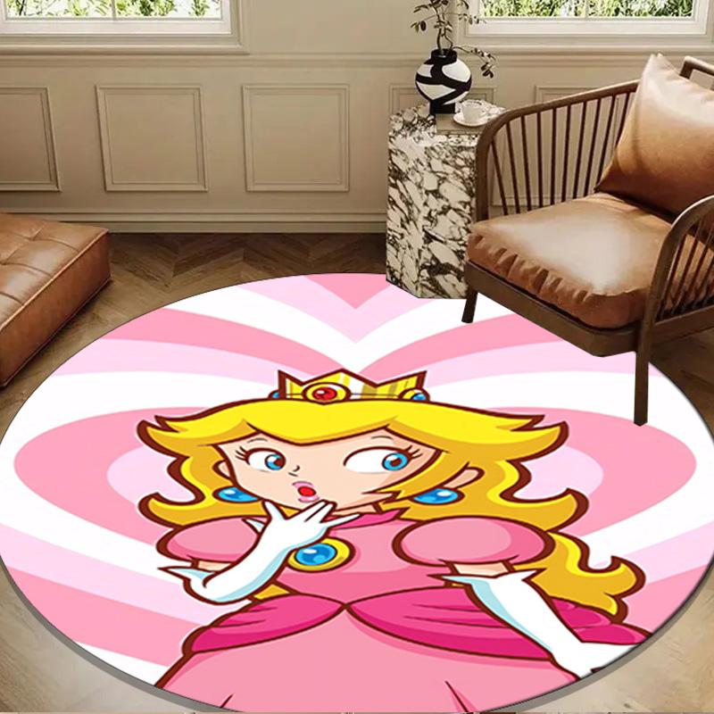 Princess Peach Adventure Round Rug for Livingroom,Bedroom, Palyroom, Chair Rug, Area rug, Circle Carpet, Large Size Fan Christmas gift